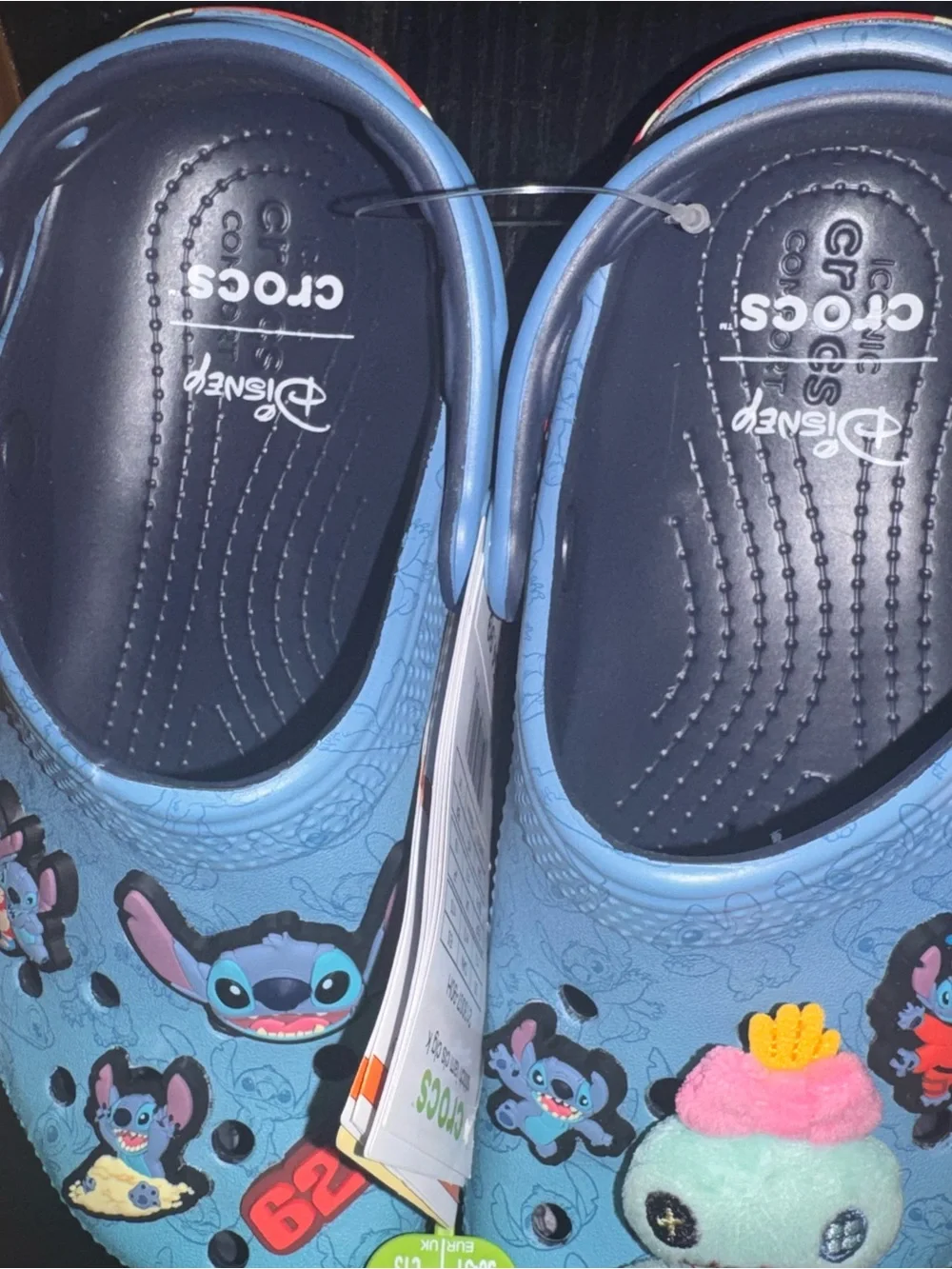 CROCS Kids Light Blue Disney Character Clogs with Plush Charm